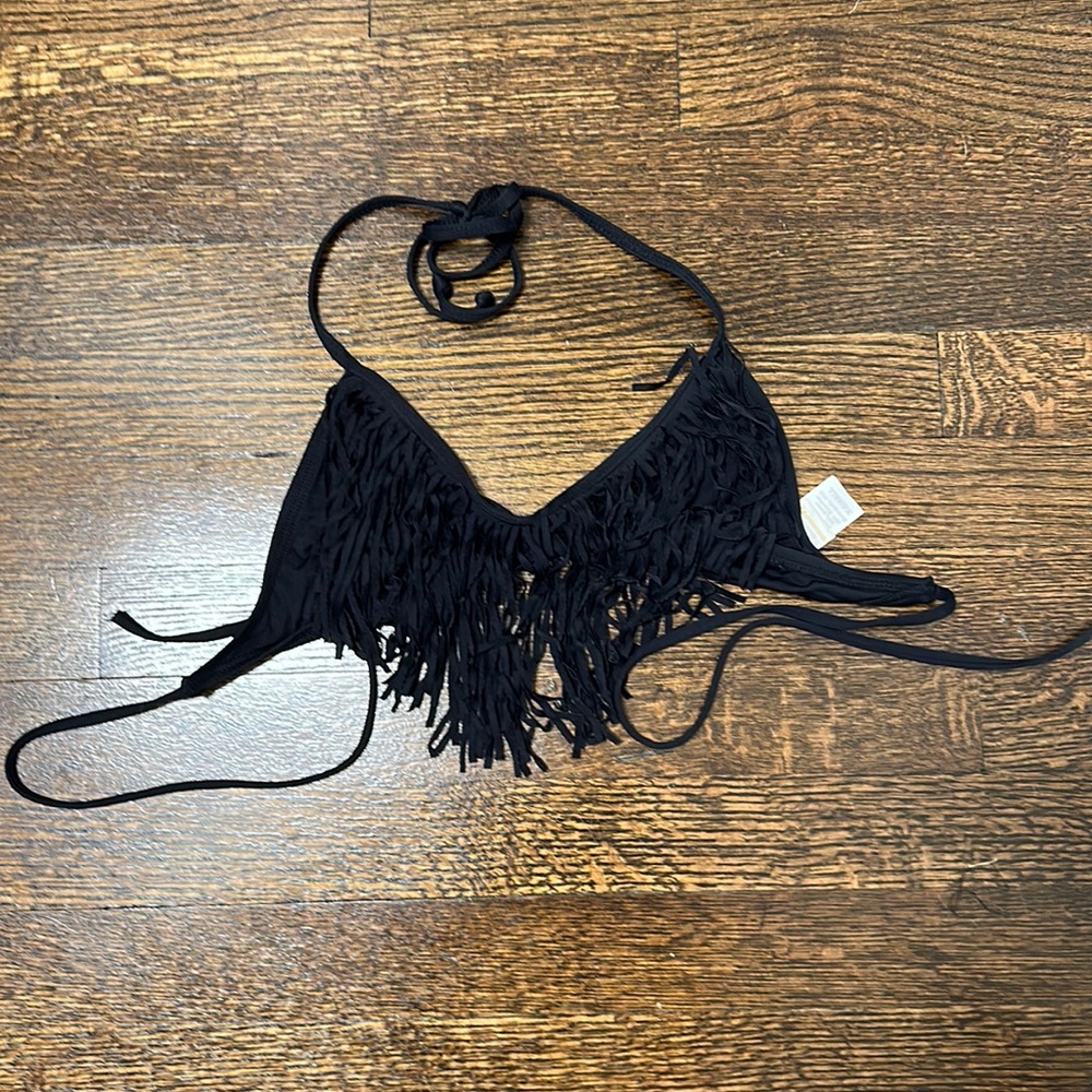 L Space Fringe Bikini Top